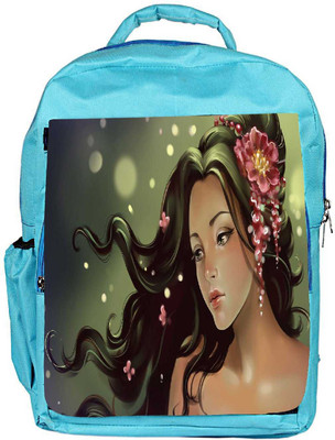 

Snoogg Eco Friendly Canvas Princess Girl Designer Backpack Rucksack School Travel Unisex Casual Canvas Bag Bookbag Satchel 5 L Backpack(Blue)