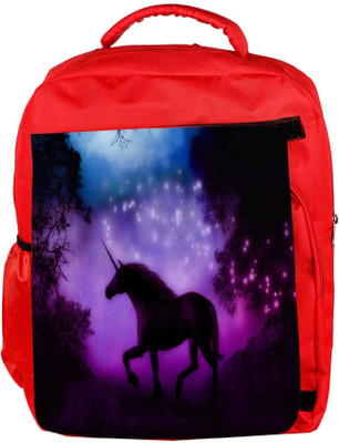 

Snoogg Eco Friendly Canvas Enchanted Unicorn Backpack Rucksack School Travel Unisex Casual Canvas Bag Bookbag Satchel 5 L Backpack(Red)