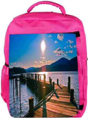 

Snoogg Eco Friendly Canvas Way To Lake Designer Backpack Rucksack School Travel Unisex Casual Canvas Bag Bookbag Satchel 5 L Backpack(Pink)