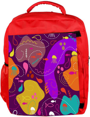 

Snoogg Eco Friendly Canvas Abstract Sea World Designer Backpack Rucksack School Travel Unisex Casual Canvas Bag Bookbag Satchel 5 L Backpack(Red)