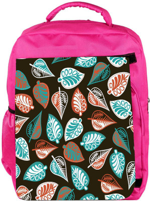 

Snoogg Eco Friendly Canvas Multicolor Leaves Brown Pattern Designer Backpack Rucksack School Travel Unisex Casual Canvas Bag Bookbag Satchel 5 L Backpack(Pink)