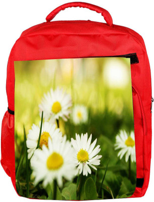 

Snoogg Eco Friendly Canvas Camomile On A Fiel Backpack Rucksack School Travel Unisex Casual Canvas Bag Bookbag Satchel 5 L Backpack(Red)