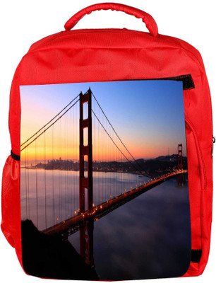 

Snoogg Eco Friendly Canvas Sealing At Night Designer Backpack Rucksack School Travel Unisex Casual Canvas Bag Bookbag Satchel 5 L Backpack(Red)