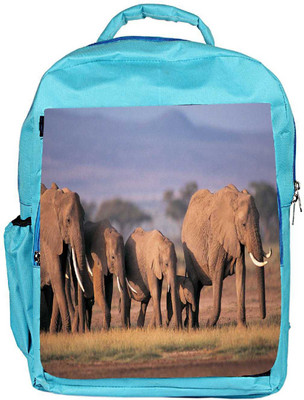 

Snoogg Eco Friendly Canvas Parental Elephant Designer Backpack Rucksack School Travel Unisex Casual Canvas Bag Bookbag Satchel 5 L Backpack(Blue)