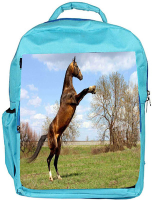 

Snoogg Eco Friendly Canvas Horse Standing Designer Backpack Rucksack School Travel Unisex Casual Canvas Bag Bookbag Satchel 5 L Backpack(Blue)