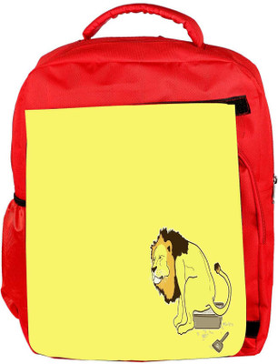 

Snoogg Eco Friendly Canvas The Lion On The Pot Designer Backpack Rucksack School Travel Unisex Casual Canvas Bag Bookbag Satchel 5 L Backpack(Red)