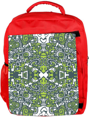 

Snoogg Eco Friendly Canvas Green Abstract Pattern Designer Backpack Rucksack School Travel Unisex Casual Canvas Bag Bookbag Satchel 5 L Backpack(Red)