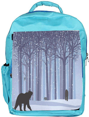 

Snoogg Eco Friendly Canvas Winter Forest Bear Designer Backpack Rucksack School Travel Unisex Casual Canvas Bag Bookbag Satchel 5 L Backpack(Blue)