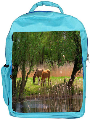 

Snoogg Eco Friendly Canvas Small Horses Designer Backpack Rucksack School Travel Unisex Casual Canvas Bag Bookbag Satchel 5 L Backpack(Blue)