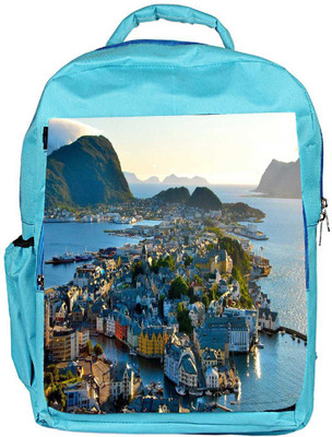 

Snoogg Eco Friendly Canvas Many Houses Designer Backpack Rucksack School Travel Unisex Casual Canvas Bag Bookbag Satchel 5 L Backpack(Blue)