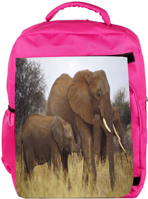 

Snoogg Eco Friendly Canvas Elephant Playing In Mud Designer Backpack Rucksack School Travel Unisex Casual Canvas Bag Bookbag Satchel 5 L Backpack(Pink)