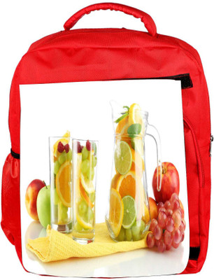 

Snoogg Eco Friendly Canvas Fruit Juice Designer Backpack Rucksack School Travel Unisex Casual Canvas Bag Bookbag Satchel 5 L Backpack(Red)