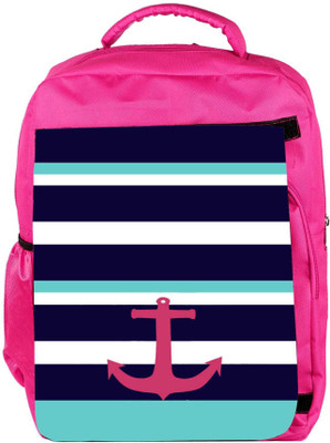 

Snoogg Eco Friendly Canvas Anchor Multi Stripe Backpack Rucksack School Travel Unisex Casual Canvas Bag Bookbag Satchel 5 L Backpack(Pink)