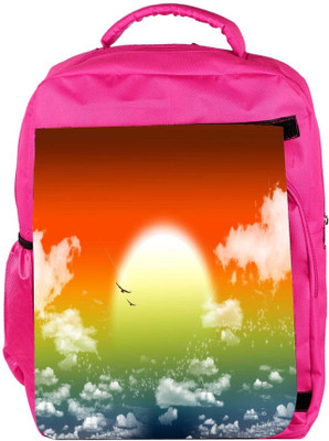 

Snoogg Eco Friendly Canvas Fantasy Sunset Backpack Rucksack School Travel Unisex Casual Canvas Bag Bookbag Satchel 5 L Backpack(Pink)