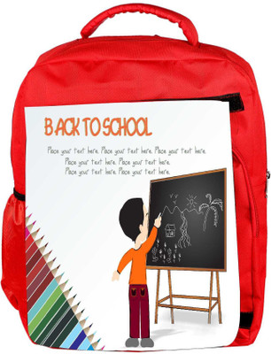

Snoogg Eco Friendly Canvas Cute Boy Standing In Front Of Blackboard Backpack Rucksack School Travel Unisex Casual Canvas Bag Bookbag Satchel 5 L Backpack(Red)