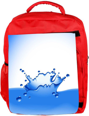 

Snoogg Eco Friendly Canvas Clear Water Splash Vector Backpack Rucksack School Travel Unisex Casual Canvas Bag Bookbag Satchel 5 L Backpack(Red)
