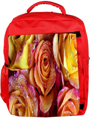 

Snoogg Eco Friendly Canvas Roses Covered In Dew Designer Backpack Rucksack School Travel Unisex Casual Canvas Bag Bookbag Satchel 5 L Backpack(Red)