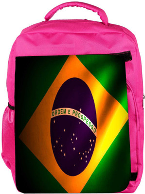 

Snoogg Eco Friendly Canvas Brazil Flag Designer Backpack Rucksack School Travel Unisex Casual Canvas Bag Bookbag Satchel 5 L Backpack(Pink)