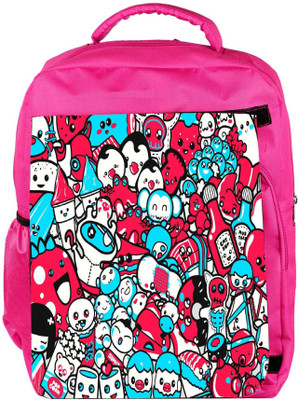 

Snoogg Eco Friendly Canvas Cute Characters Designer Backpack Rucksack School Travel Unisex Casual Canvas Bag Bookbag Satchel 5 L Backpack(Pink)