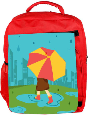 

Snoogg Eco Friendly Canvas Abstract Rainy Season Background With Waterdrops And Clouds Backpack Rucksack School Travel Unisex Casual Canvas Bag Bookbag Satchel 5 L Backpack(Red)