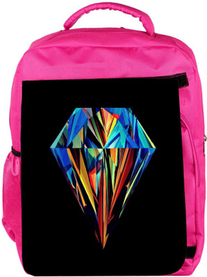 

Snoogg Eco Friendly Canvas Abstract Diamond Art Designer Backpack Rucksack School Travel Unisex Casual Canvas Bag Bookbag Satchel 5 L Backpack(Pink)