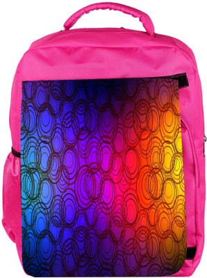 

Snoogg Eco Friendly Canvas Colourful Rings Designer Backpack Rucksack School Travel Unisex Casual Canvas Bag Bookbag Satchel 5 L Backpack(Pink)