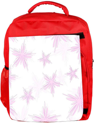 Snoogg Eco Friendly Canvas Abstract Pink White Pattern Designer Backpack Rucksack School Travel Unisex Casual Canvas Bag Bookbag Satchel 5 L Backpack(Red)