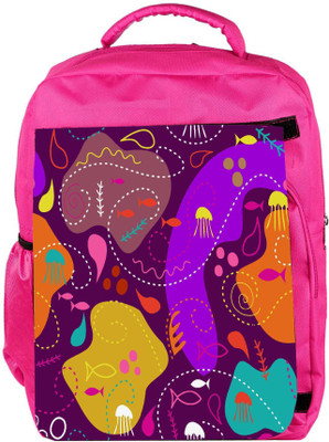 

Snoogg Eco Friendly Canvas Abstract Sea World Designer Backpack Rucksack School Travel Unisex Casual Canvas Bag Bookbag Satchel 5 L Backpack(Pink)