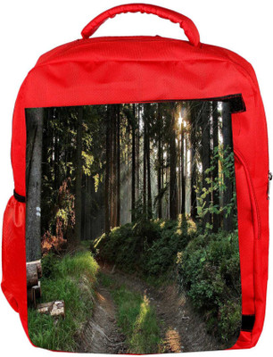 

Snoogg Eco Friendly Canvas No Way In Forest Designer Backpack Rucksack School Travel Unisex Casual Canvas Bag Bookbag Satchel 5 L Backpack(Red)