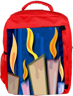 

Snoogg Eco Friendly Canvas Candles Light 2454 Backpack Rucksack School Travel Unisex Casual Canvas Bag Bookbag Satchel 5 L Backpack(Red)