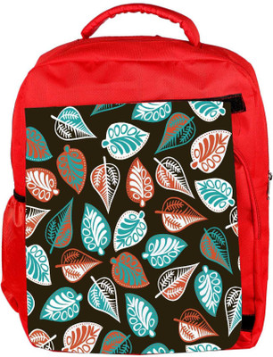 

Snoogg Eco Friendly Canvas Multicolor Leaves Brown Pattern Designer Backpack Rucksack School Travel Unisex Casual Canvas Bag Bookbag Satchel 5 L Backpack(Red)