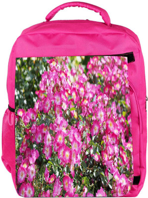 

Snoogg Eco Friendly Canvas Multicolor Flower Designer Backpack Rucksack School Travel Unisex Casual Canvas Bag Bookbag Satchel 5 L Backpack(Pink)