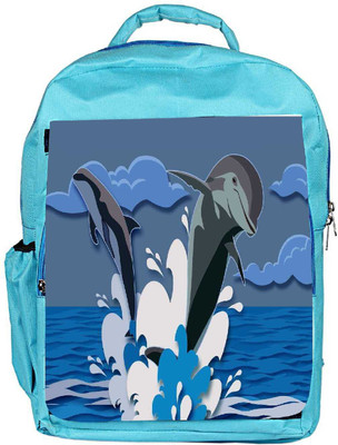 

Snoogg Eco Friendly Canvas Dolphin 2473 Backpack Rucksack School Travel Unisex Casual Canvas Bag Bookbag Satchel 5 L Backpack(Blue)