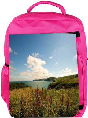 

Snoogg Eco Friendly Canvas Sea View Designer Backpack Rucksack School Travel Unisex Casual Canvas Bag Bookbag Satchel 5 L Backpack(Pink)