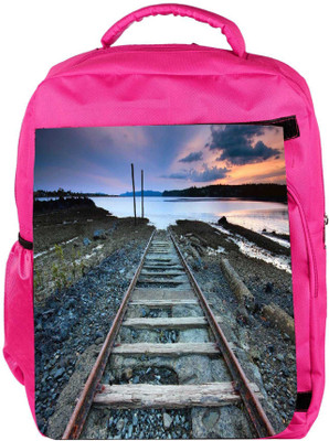 

Snoogg Eco Friendly Canvas Railway Track Designer Backpack Rucksack School Travel Unisex Casual Canvas Bag Bookbag Satchel 5 L Backpack(Pink)