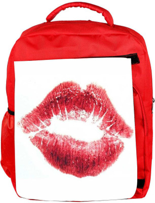 

Snoogg Eco Friendly Canvas Red Lips Kiss Backpack Rucksack School Travel Unisex Casual Canvas Bag Bookbag Satchel 5 L Backpack(Red)