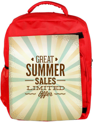 

Snoogg Eco Friendly Canvas Summer Vector Illustration Backpack Rucksack School Travel Unisex Casual Canvas Bag Bookbag Satchel 5 L Backpack(Red)