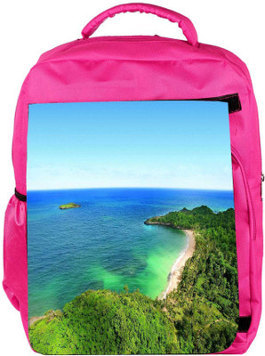 

Snoogg Eco Friendly Canvas Forest And The Sea Designer Backpack Rucksack School Travel Unisex Casual Canvas Bag Bookbag Satchel 5 L Backpack(Pink)