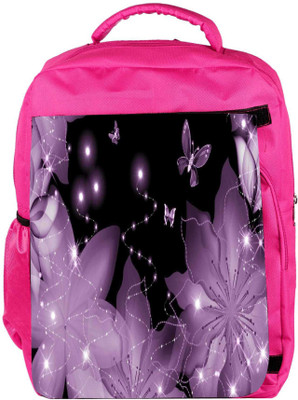 

Snoogg Eco Friendly Canvas Floral Butterfly Designer Backpack Rucksack School Travel Unisex Casual Canvas Bag Bookbag Satchel 5 L Backpack(Pink)