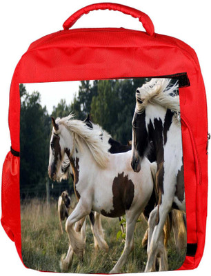 

Snoogg Eco Friendly Canvas Multicolor Horses Designer Backpack Rucksack School Travel Unisex Casual Canvas Bag Bookbag Satchel 5 L Backpack(Red)