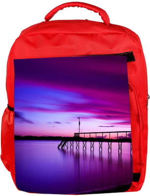 

Snoogg Eco Friendly Canvas Lake View Place Designer Backpack Rucksack School Travel Unisex Casual Canvas Bag Bookbag Satchel 5 L Backpack(Red)