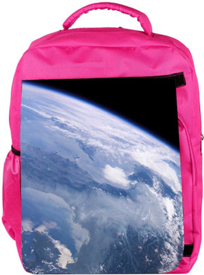 

Snoogg Eco Friendly Canvas Satelite View Of Earth Designer Backpack Rucksack School Travel Unisex Casual Canvas Bag Bookbag Satchel 5 L Backpack(Pink)