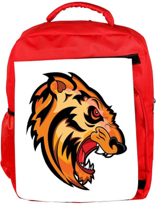 

Snoogg Eco Friendly Canvas Angry Tiger Face Mascot Vector Tattoo Backpack Rucksack School Travel Unisex Casual Canvas Bag Bookbag Satchel 5 L Backpack(Red)