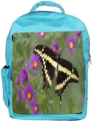 

Snoogg Eco Friendly Canvas Black Flying Butterfly Designer Backpack Rucksack School Travel Unisex Casual Canvas Bag Bookbag Satchel 5 L Backpack(Blue)