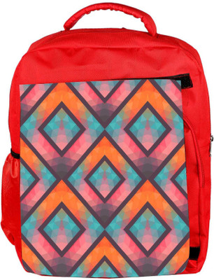 

Snoogg Eco Friendly Canvas Abstract Multicolor Triangles Designer Backpack Rucksack School Travel Unisex Casual Canvas Bag Bookbag Satchel 5 L Backpack(Red)