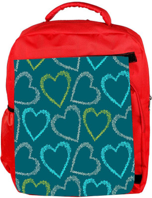 

Snoogg Eco Friendly Canvas Colorful Hearts Green Pattern Designer Backpack Rucksack School Travel Unisex Casual Canvas Bag Bookbag Satchel 5 L Backpack(Red)