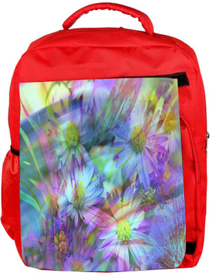 

Snoogg Eco Friendly Canvas Colorful Petals Designer Backpack Rucksack School Travel Unisex Casual Canvas Bag Bookbag Satchel 5 L Backpack(Red)