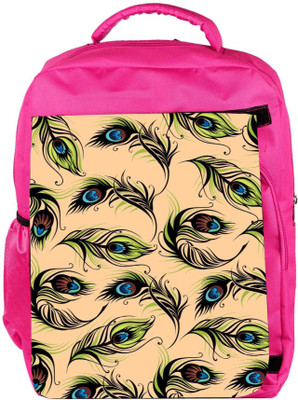 

Snoogg Eco Friendly Canvas Peacock Pattern Backpack Rucksack School Travel Unisex Casual Canvas Bag Bookbag Satchel 5 L Backpack(Pink)