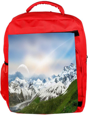 

Snoogg Eco Friendly Canvas Snow Mountain Designer Backpack Rucksack School Travel Unisex Casual Canvas Bag Bookbag Satchel 5 L Backpack(Red)