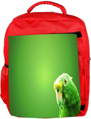 

Snoogg Eco Friendly Canvas Green Parrot Designer Backpack Rucksack School Travel Unisex Casual Canvas Bag Bookbag Satchel 5 L Backpack(Red)